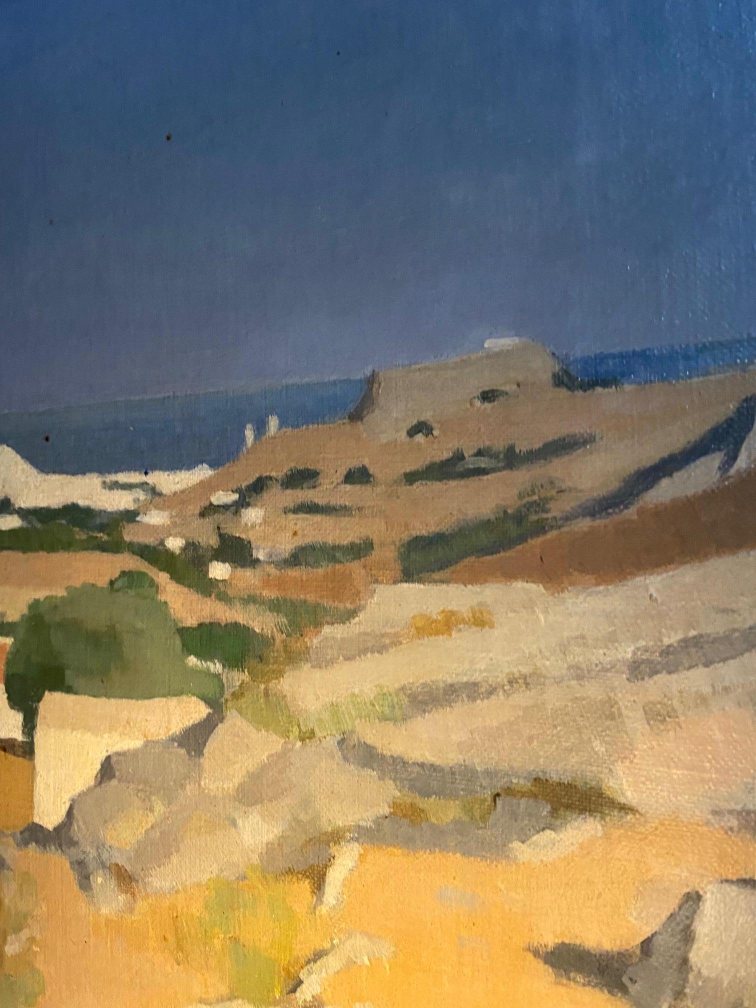 Grecia de Edouard Arthur, Óleo sobre lienzo 38x61 cm en venta 4