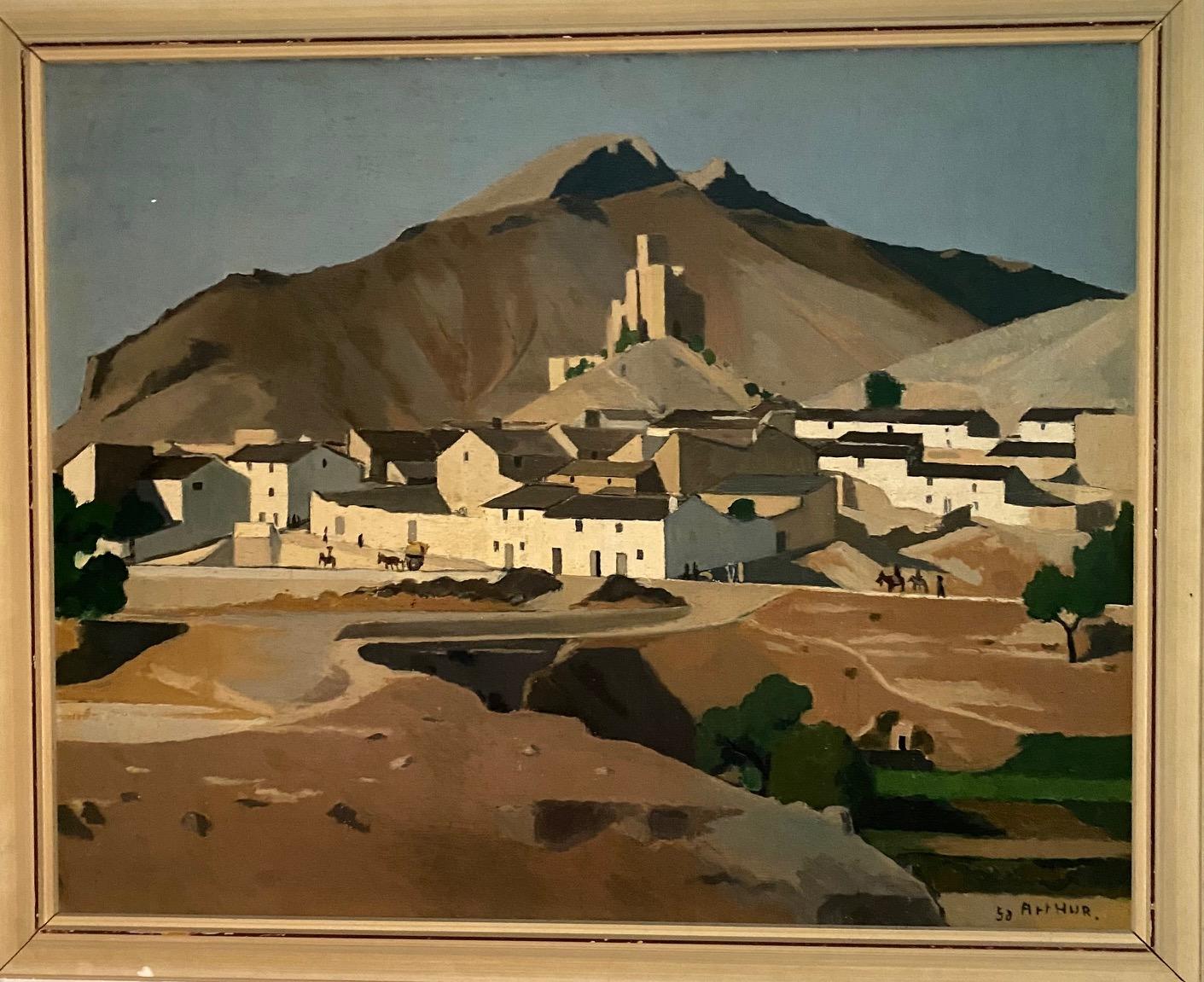 Provence landscape by Edouard Arthur, Oil on canvas 82x66 cm For Sale 1