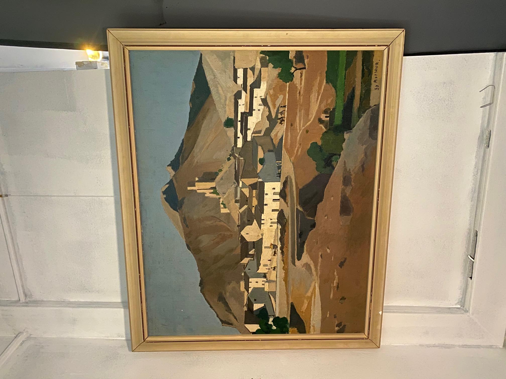 Provence landscape by Edouard Arthur, Oil on canvas 82x66 cm For Sale 2