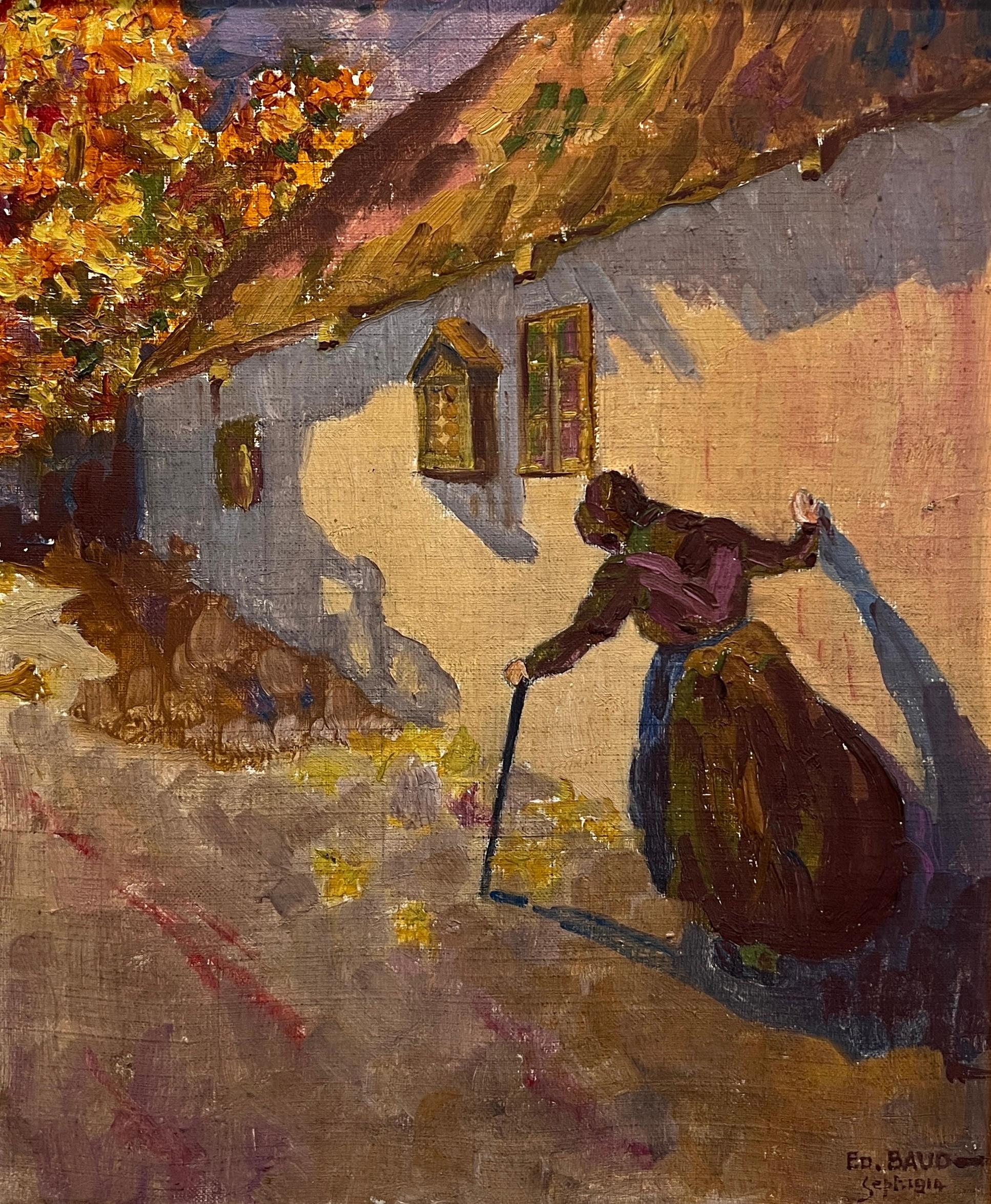 Edouard Baud Landscape Painting - Autumn walk