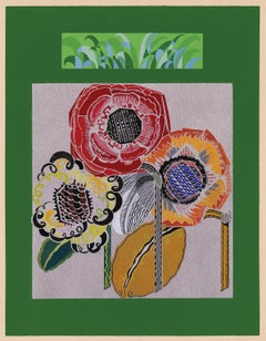 Poppy" - Pochoir Art Déco du célèbre portfolio "RELAIS".