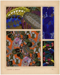 Variations 1 - Art déco français, Pochoir original appliqué à la main