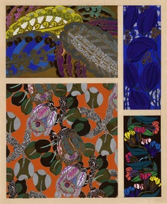 Variations 1 - Art déco français, Pochoir original appliqué à la main