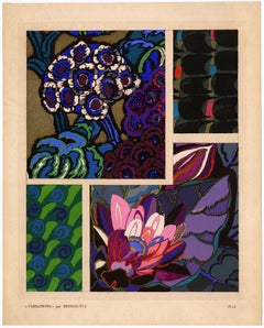 'Variaciones 14' - Pochoir Art Déco Francés, Pochoir Original Aplicado a Mano
