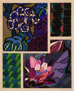 'Variaciones 14' - Pochoir Art Déco Francés, Pochoir Original Aplicado a Mano