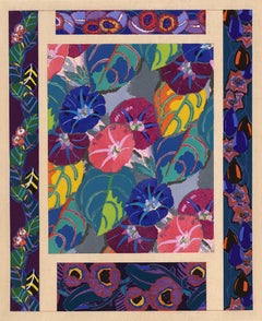 'Variaciones 15' - Pochoir Art Déco Francés, Pochoir Original Aplicado a Mano