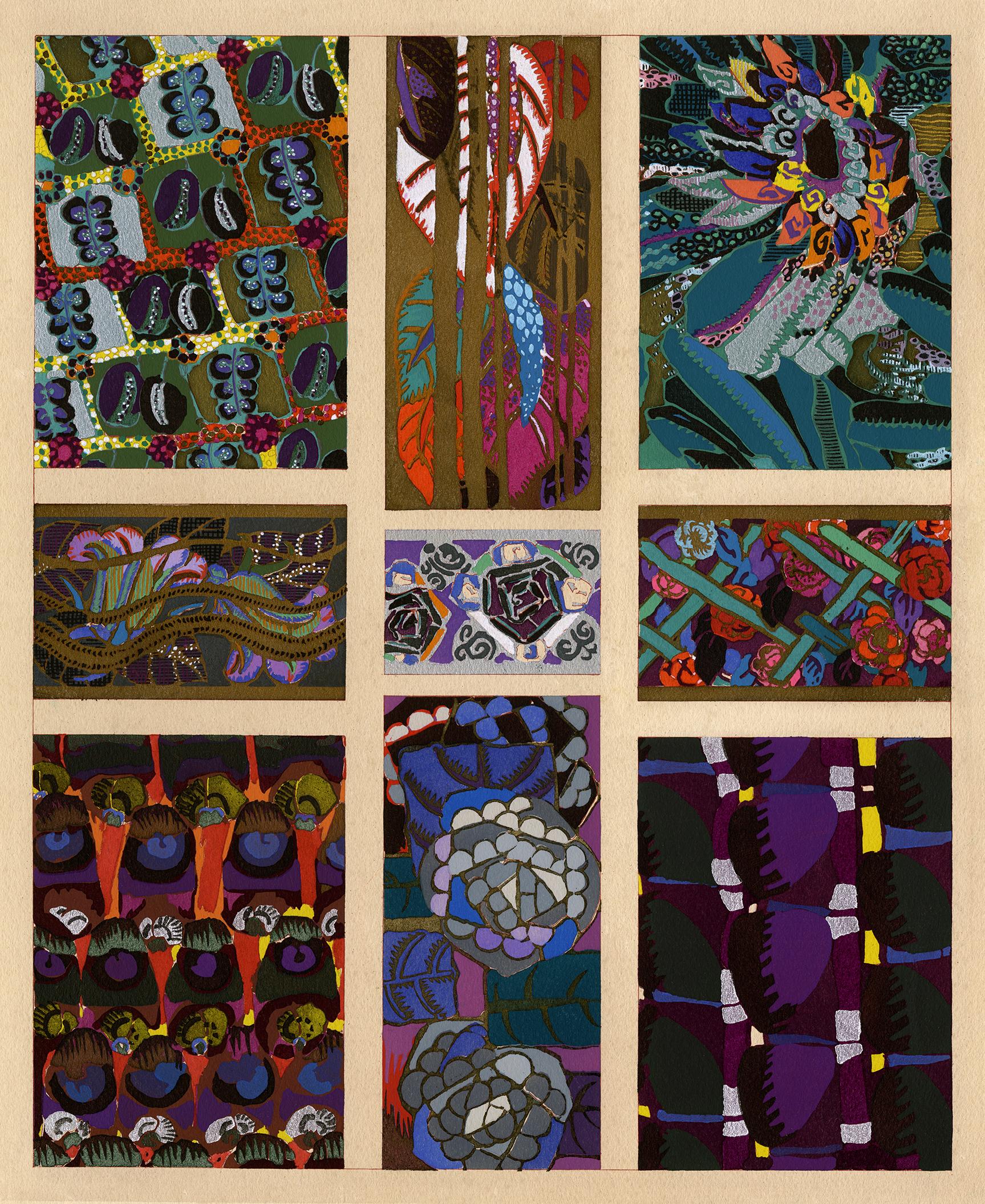 'Variations 17' — French Art Deco Pochoir, Hand-Applied Pochoir Original