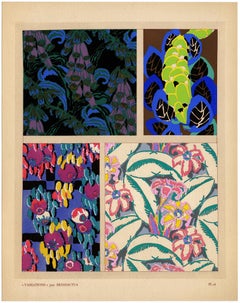 'Variaciones 18' - Pochoir Art Déco Francés, Pochoir Original Aplicado a Mano