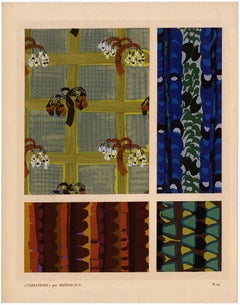 "Variaciones 19" - Art Decó francés, Pochoir original aplicado a mano