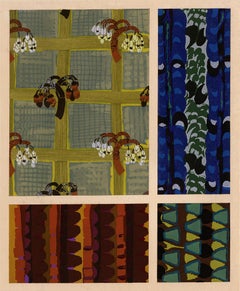 "Variaciones 19" - Art Decó francés, Pochoir original aplicado a mano