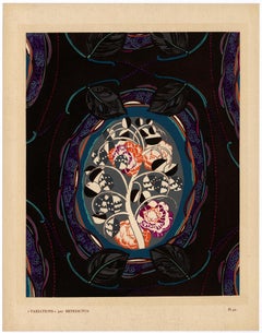 'Variations 20' - Art Deco francese, Pochoir originale con applicazioni di habd.