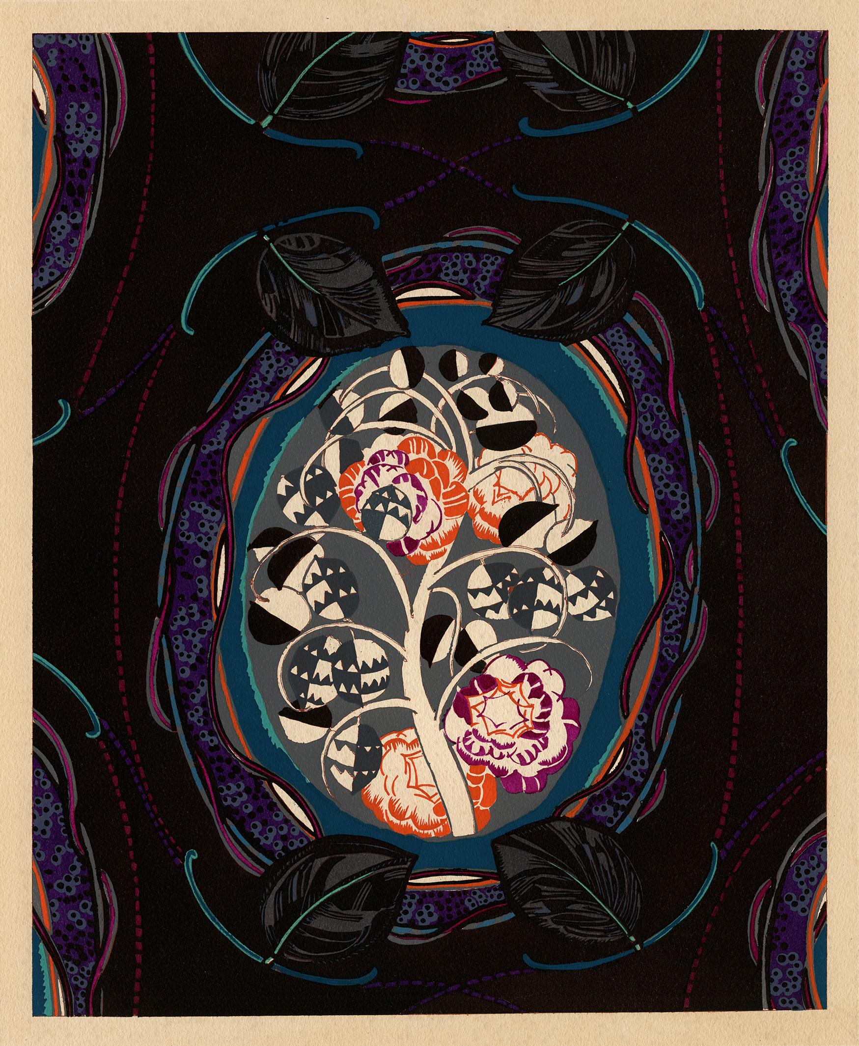 'Variations 20' — French Art Deco, Habd-Applied Pochoir Original