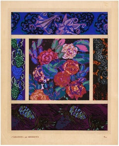 'Variations 9' - Art Deco francese, Pochoir originale applicato a mano