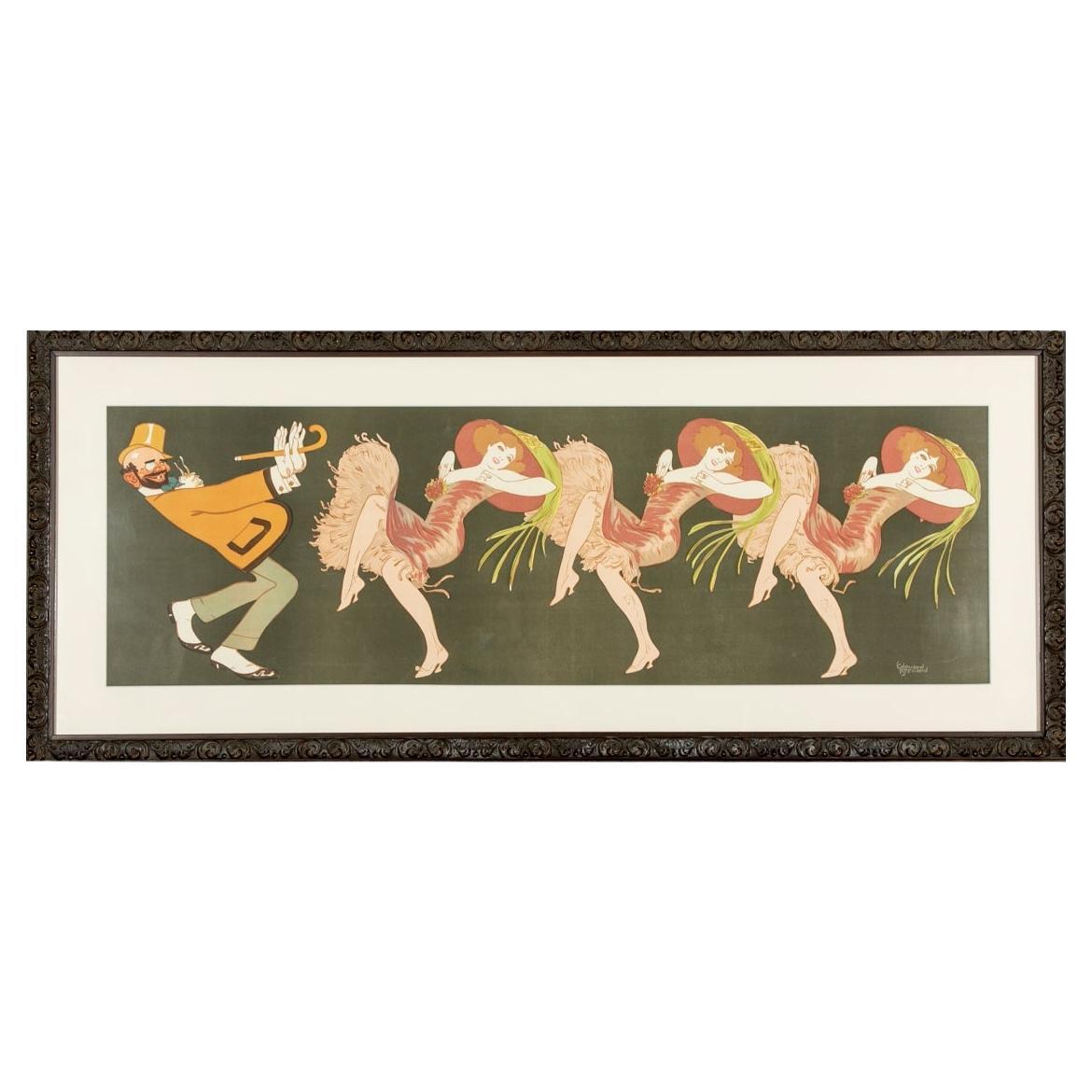 Edouard Berliard 'French, 1835-1912' Antique Color Print, Cabaret Dancers For Sale