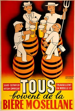 Edouard Bollaert - Original Vintage Biere Mosellane Poster by Bollaert French Beer Original Vintage Biere Mosellane Poster by Bollaert French Beer
