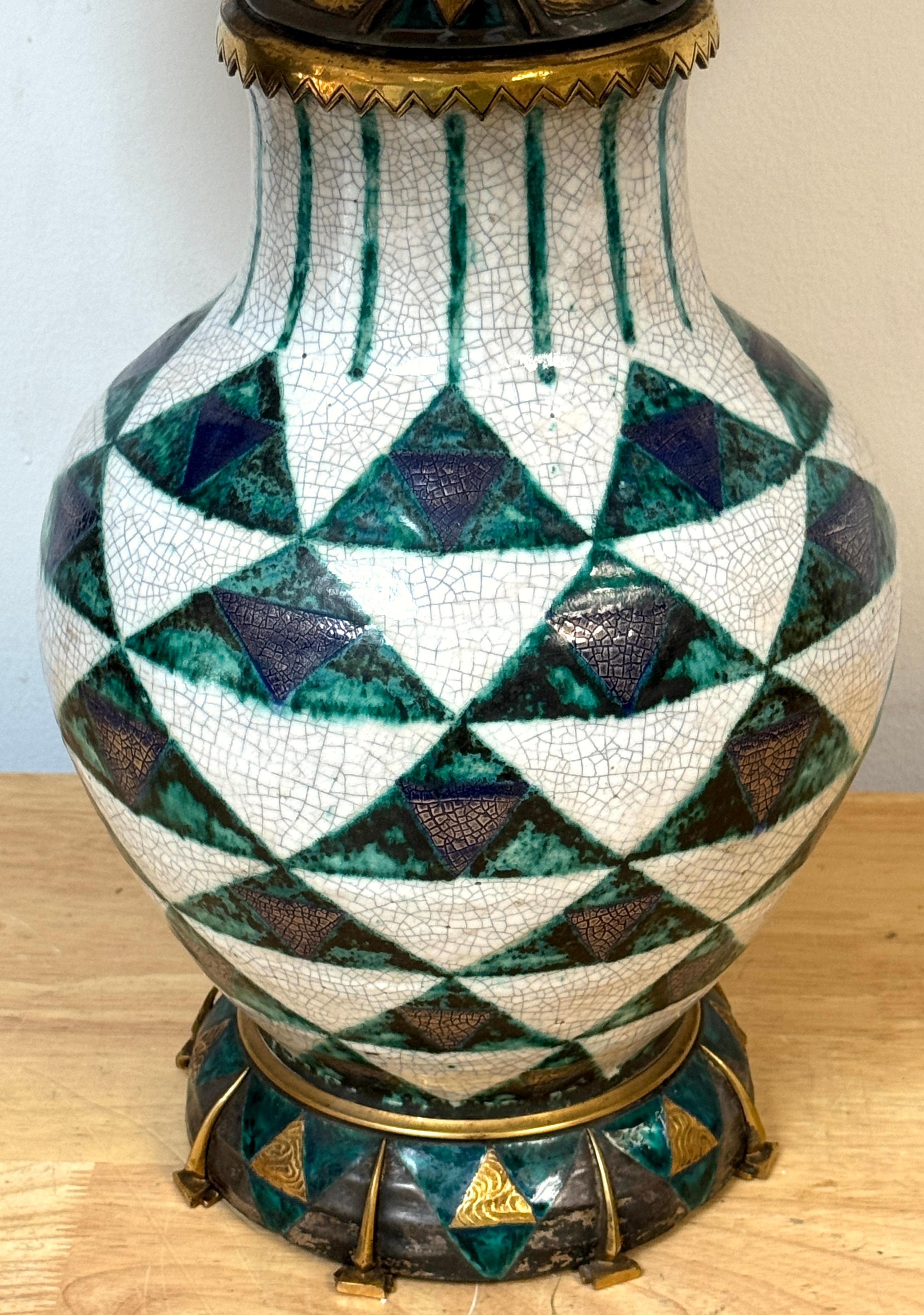 Lámpara Art Déco Édouard Cazaux Motivo indio americano con punta de flecha - Una obra maestra en Bueno estado para la venta en West Palm Beach, FL