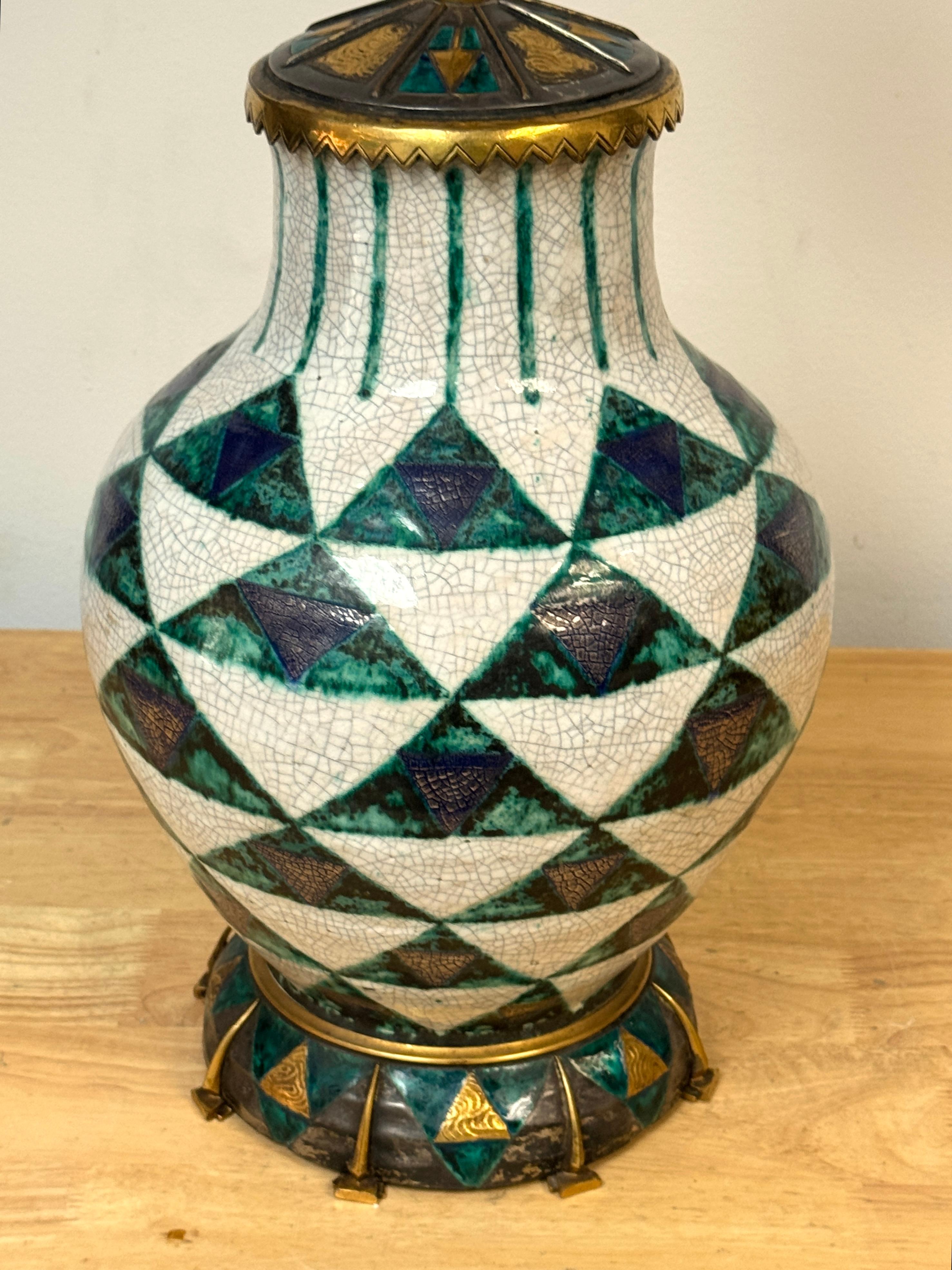 Lámpara Art Déco Édouard Cazaux Motivo indio americano con punta de flecha - Una obra maestra principios del siglo XX en venta