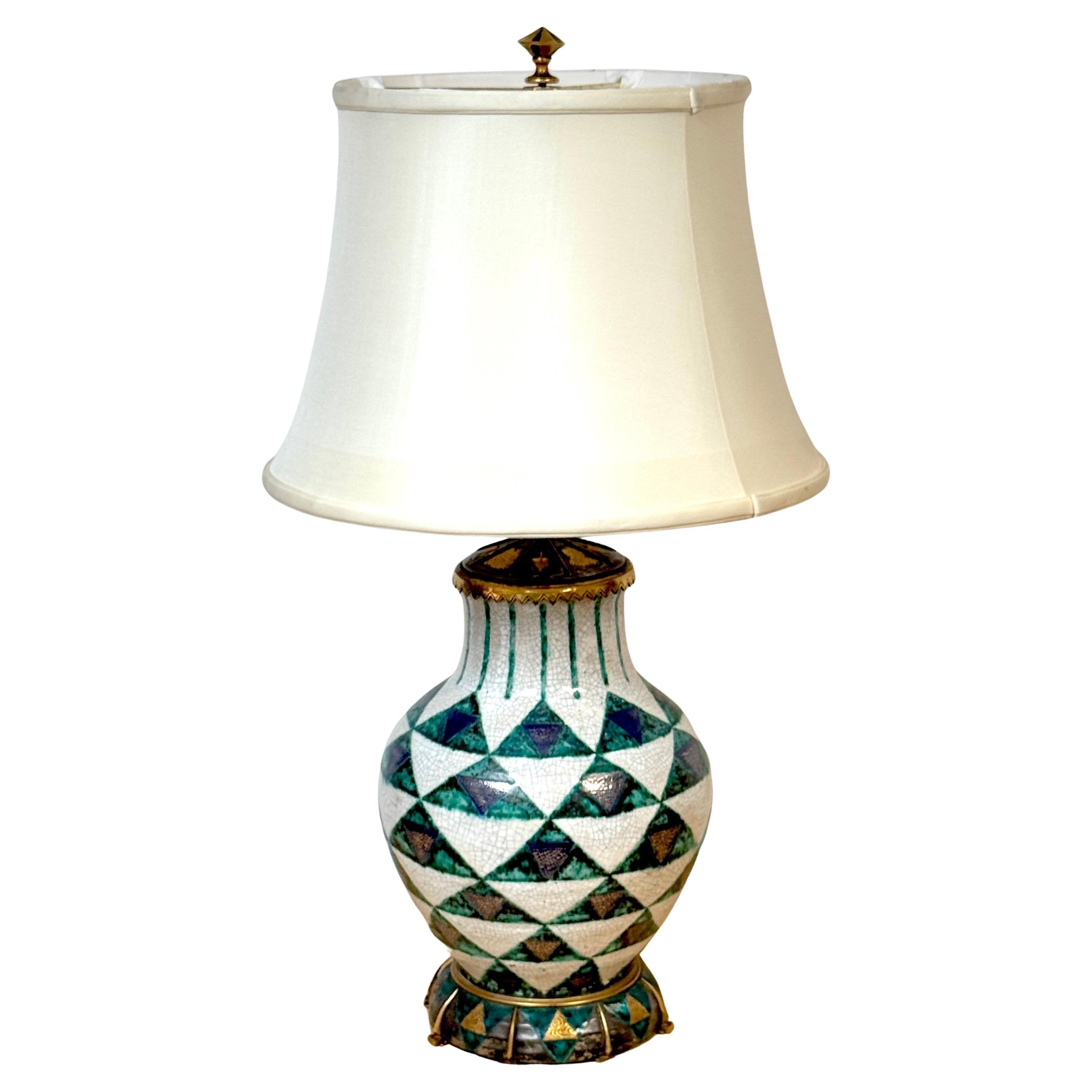 Édouard Cazaux Art Deco Lamp American Indian Arrowhead Motif – A Masterwork