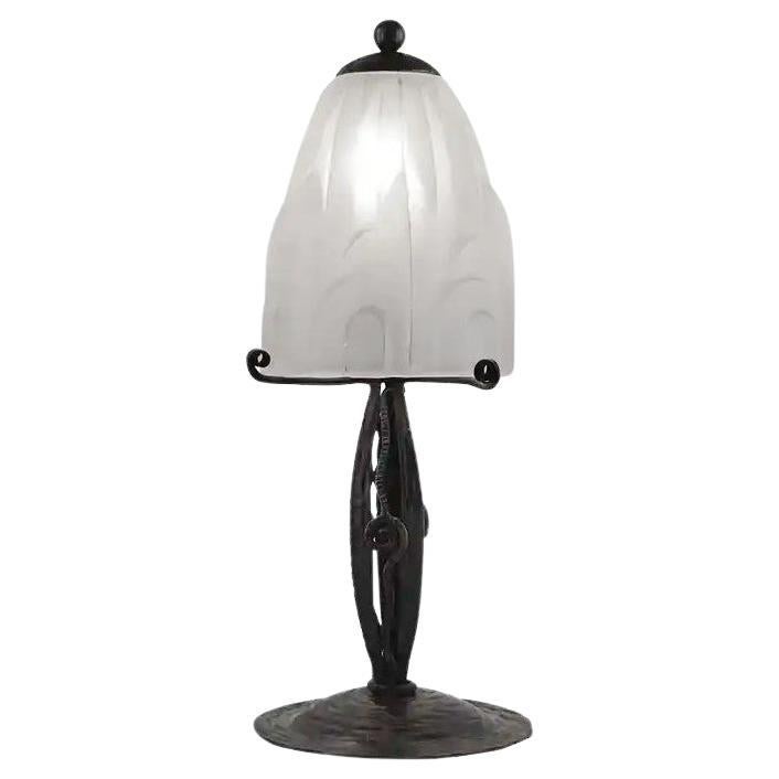 Edouard Cazaux at Degue's French Art Deco Table Lamp, 1928-1930 For Sale