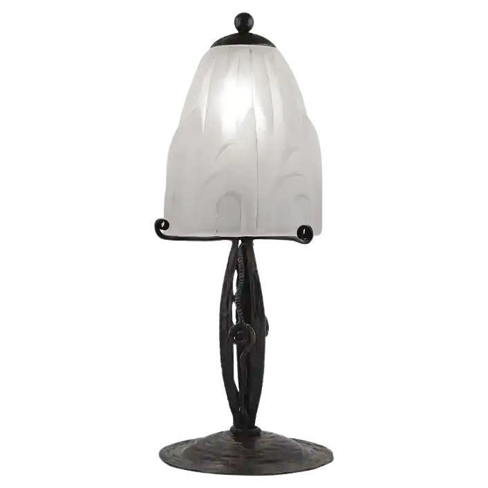 Degue French Art Deco Table Lamp, 1920