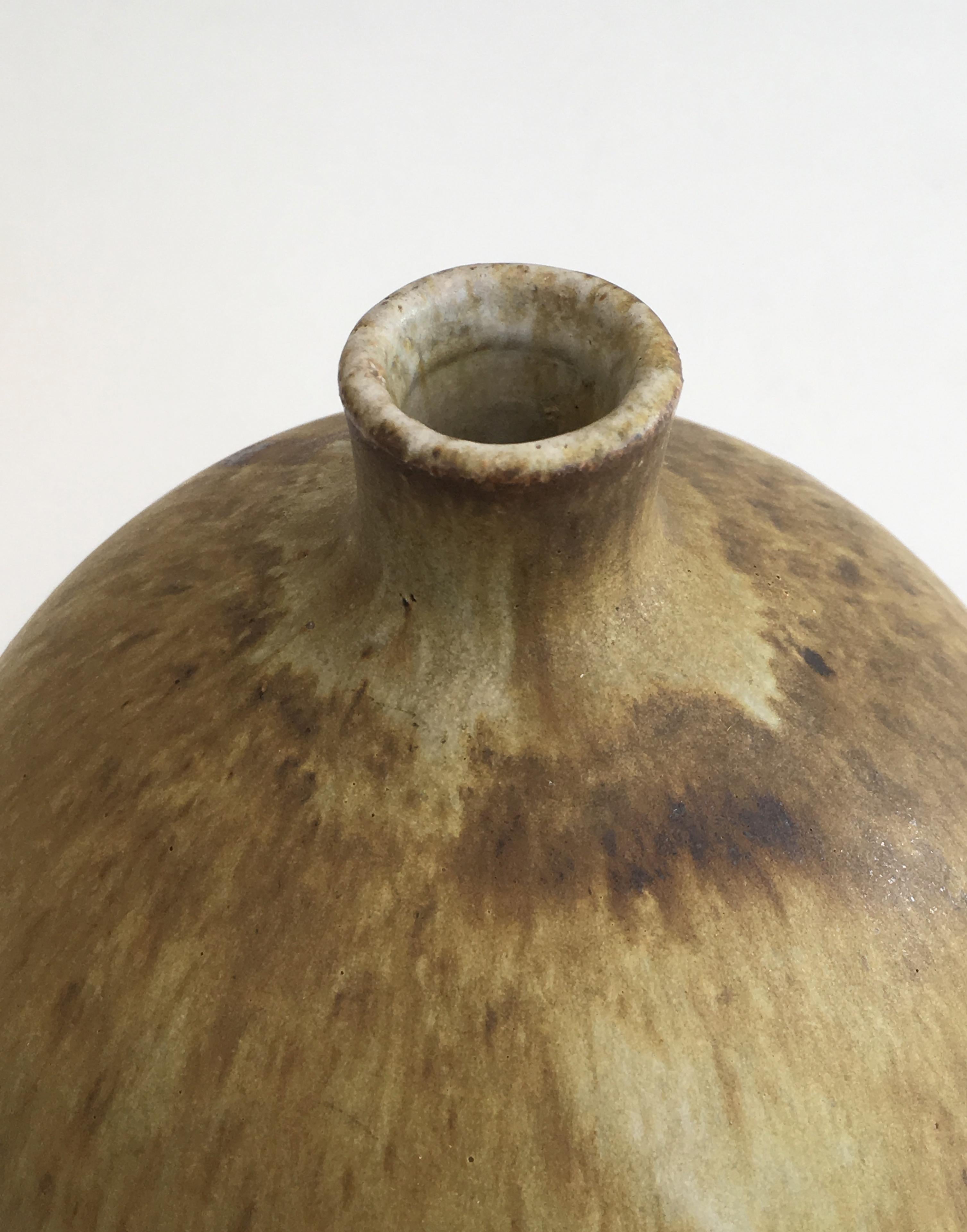 French Edouard Chapallaz, Small Sandstone Single-Flower Vase, Signed by Swiss Artist Ed For Sale