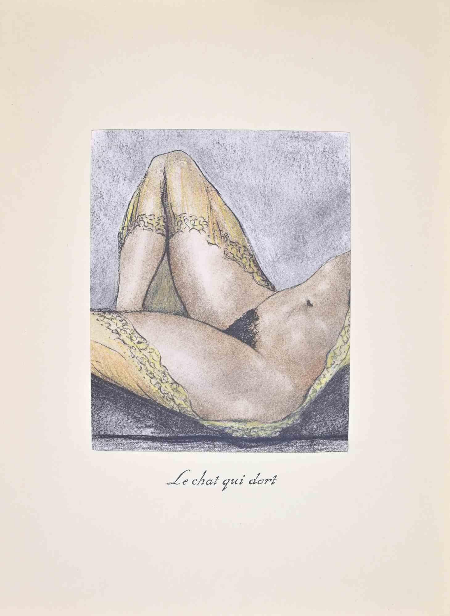 Litografia realizzata da Edouard Chimot nel 1932.

Appartiene alla suite "Le Chat", in cui l'autore classifica e rappresenta acconciature pubiche che diventano progressivamente più surreali.

Ottime condizioni.