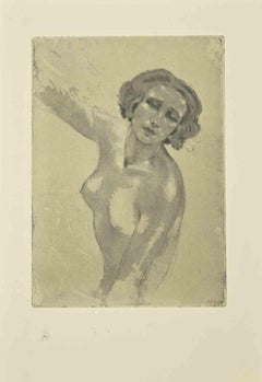 Gravure d'un nu par Edouard Chimot - années 1930