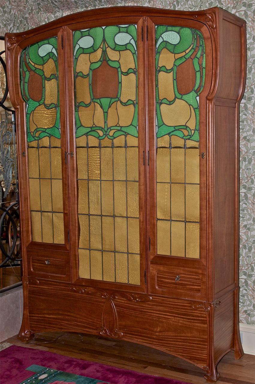 French Art Nouveau cabinet by Edouard Colonna, 1900-1901, identified in numerous period sources as Bibliotheque Victor Hugo. It is 57