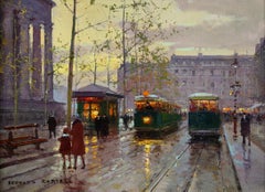 Coin de Paris - Impressionist Landscape Oil Painting by Edouard Cortes