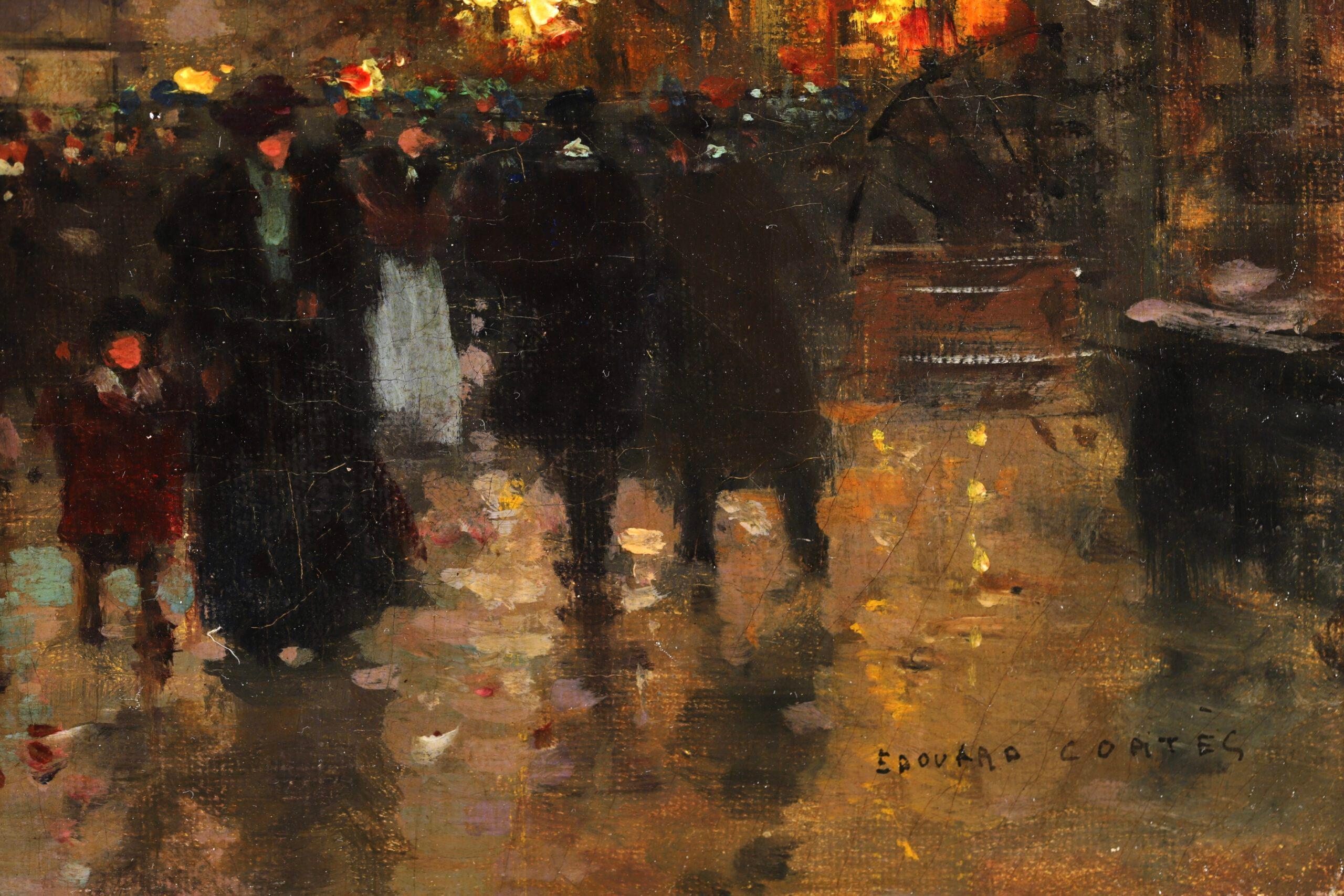 Porte Saint Denis - Le Soir - Impressionist Landscape Oil by Edouard Cortes 5