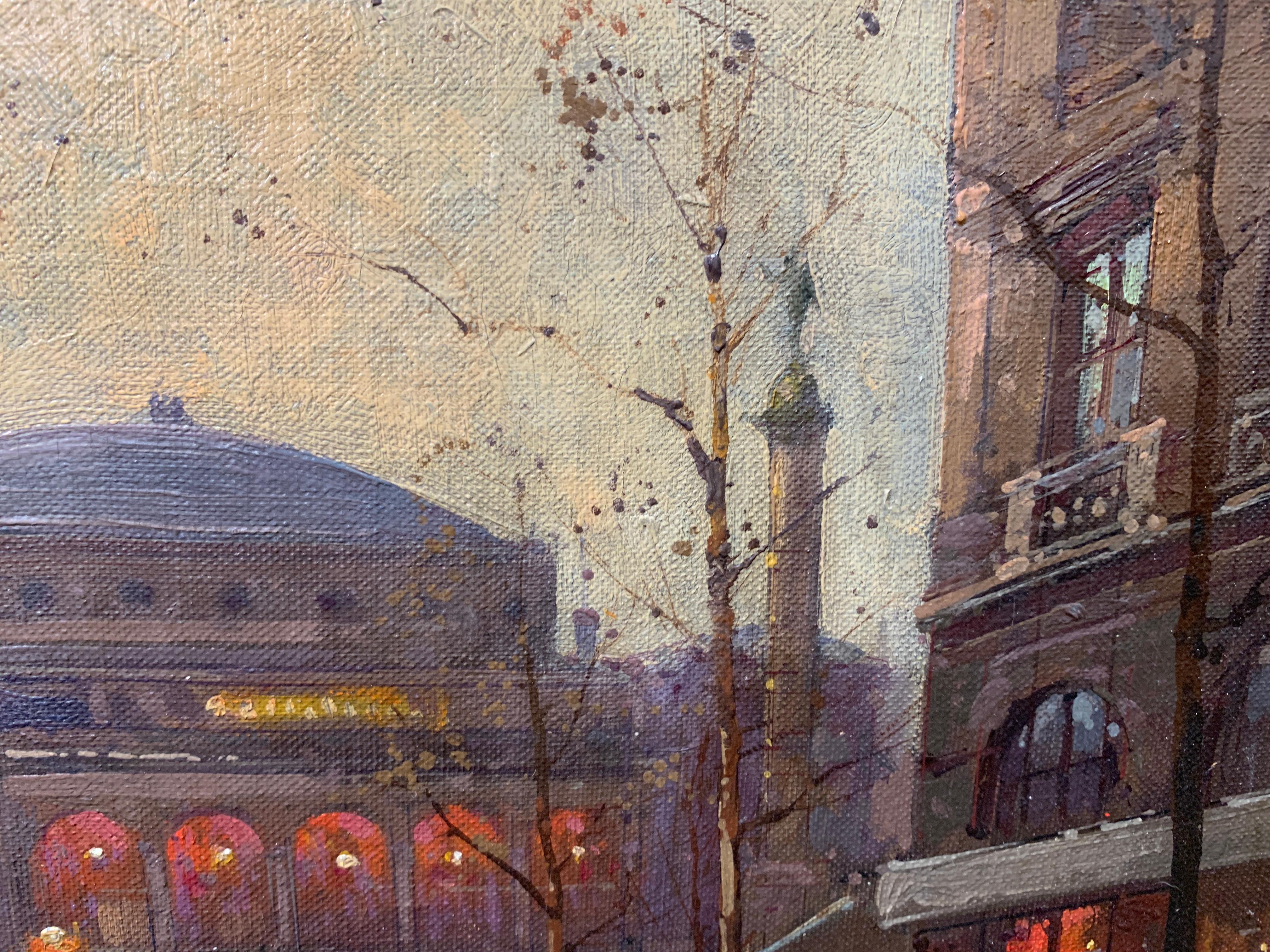 « Theatre de Sara Barnhardt », Edouard Cortes, 13x18, huile sur toile, impressionnisme en vente 2