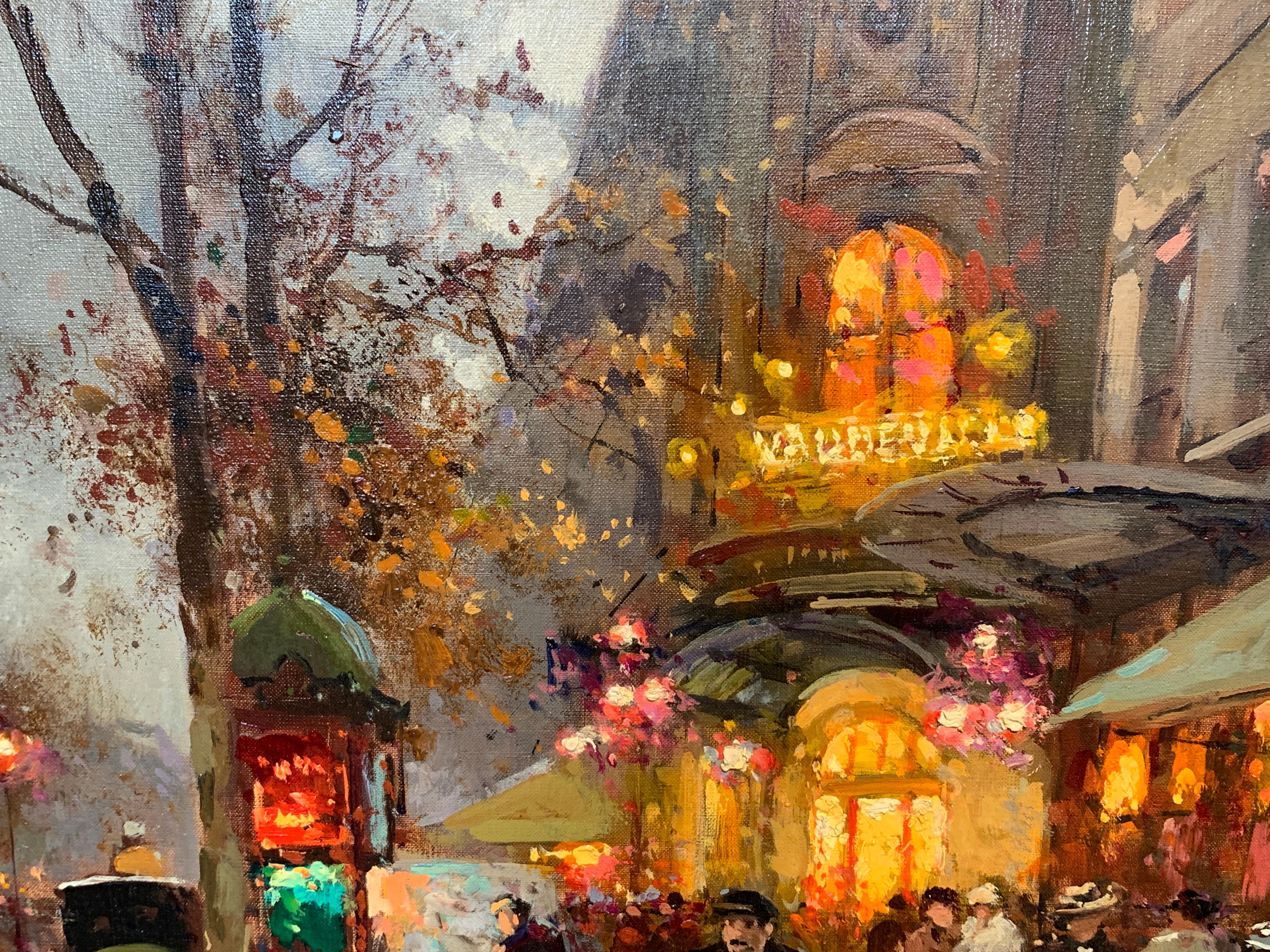 Vaudeville Theatre by Edouard Cortes was painted circa 1955-60 and signed lower left. It is oil on canvas measuring 18x22 in original unlined condition. The piece is included in the Catalogue Raisonne - The complete works of Cortes and includes the