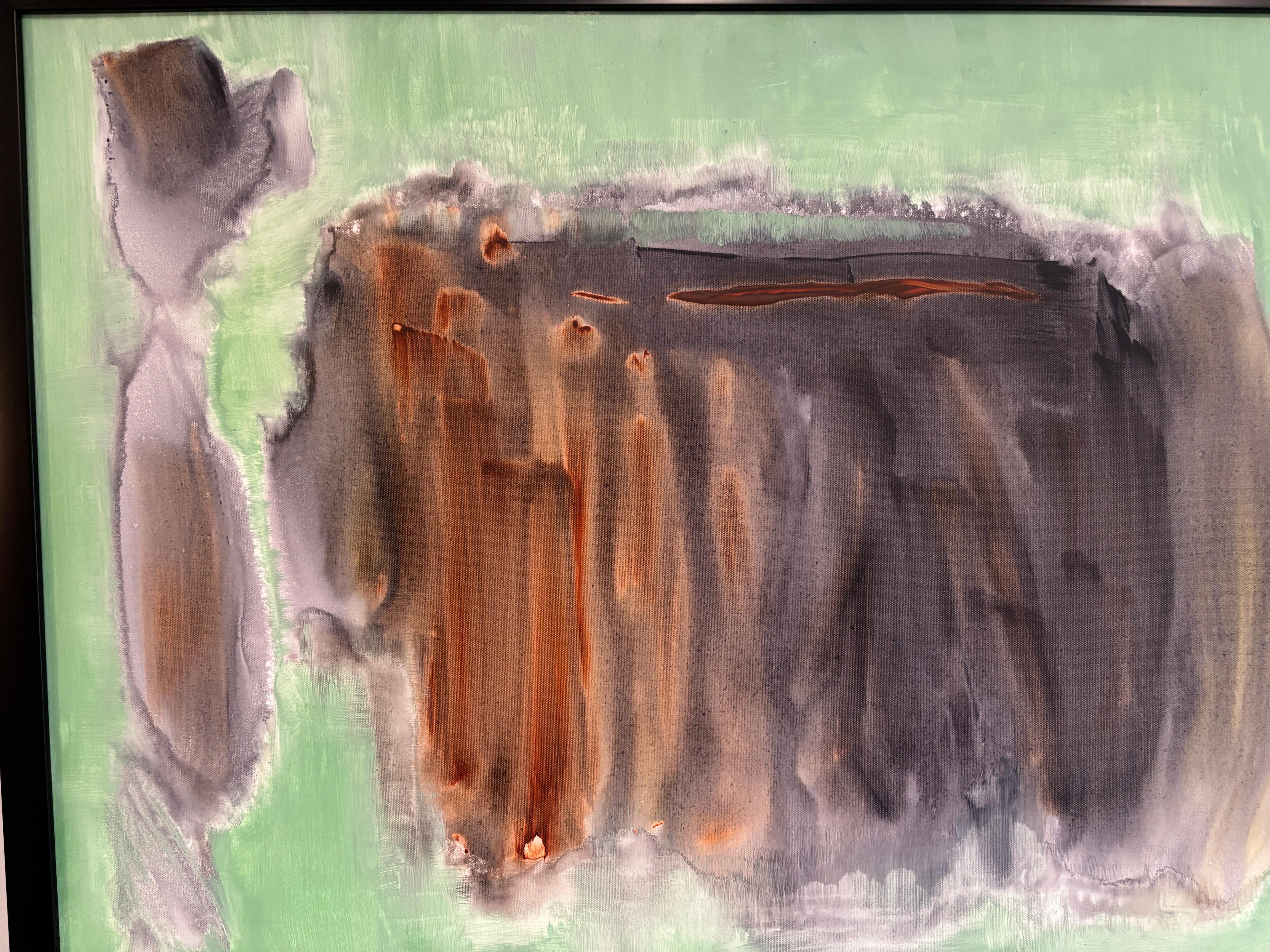 Modernist Abstract Expressionism Field Color Painting Canvas Original Signed EDL For Sale 2