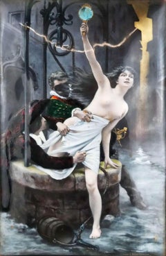 Edouard Debat-Ponsan Allegorical French Enamel Plaque