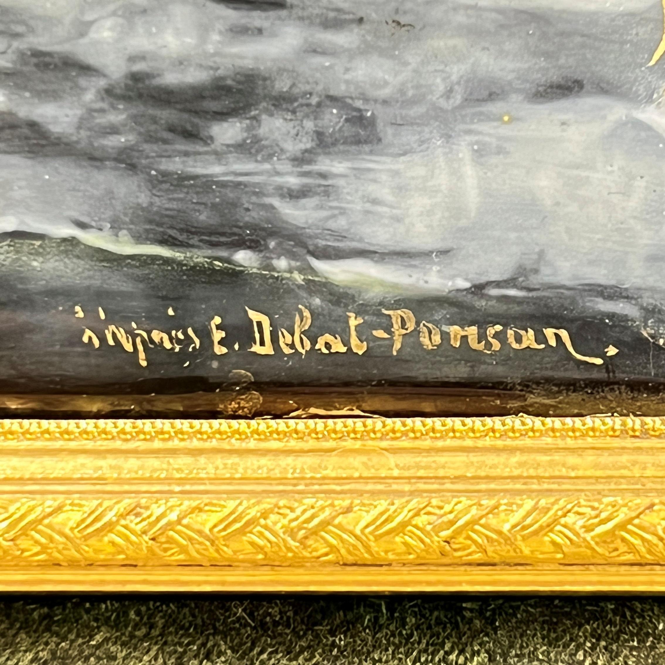 Edouard Debat-Ponsan Allegorical French Enamel Plaque In Good Condition For Sale In New York, NY