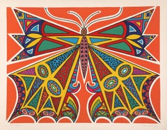 Butterfly, Art Deco Silkscreen by Edouard Dermit
