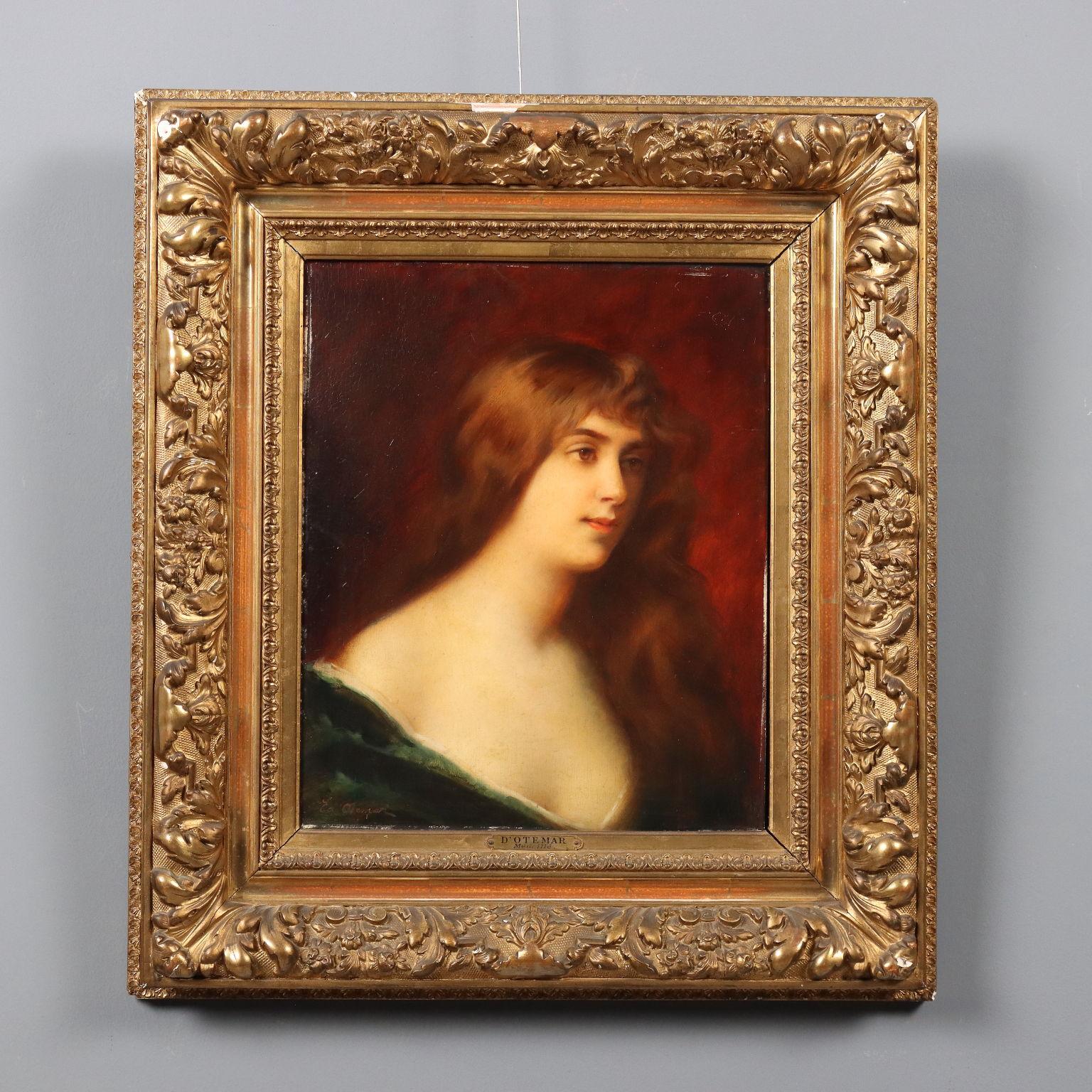 Portrait d
une jeune femme fin 19e, début 20e siècle