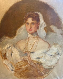 "Portrait of a Bride" by E. Dreyfus-Gonzáles - Oil on Canvas - 104x85 cm