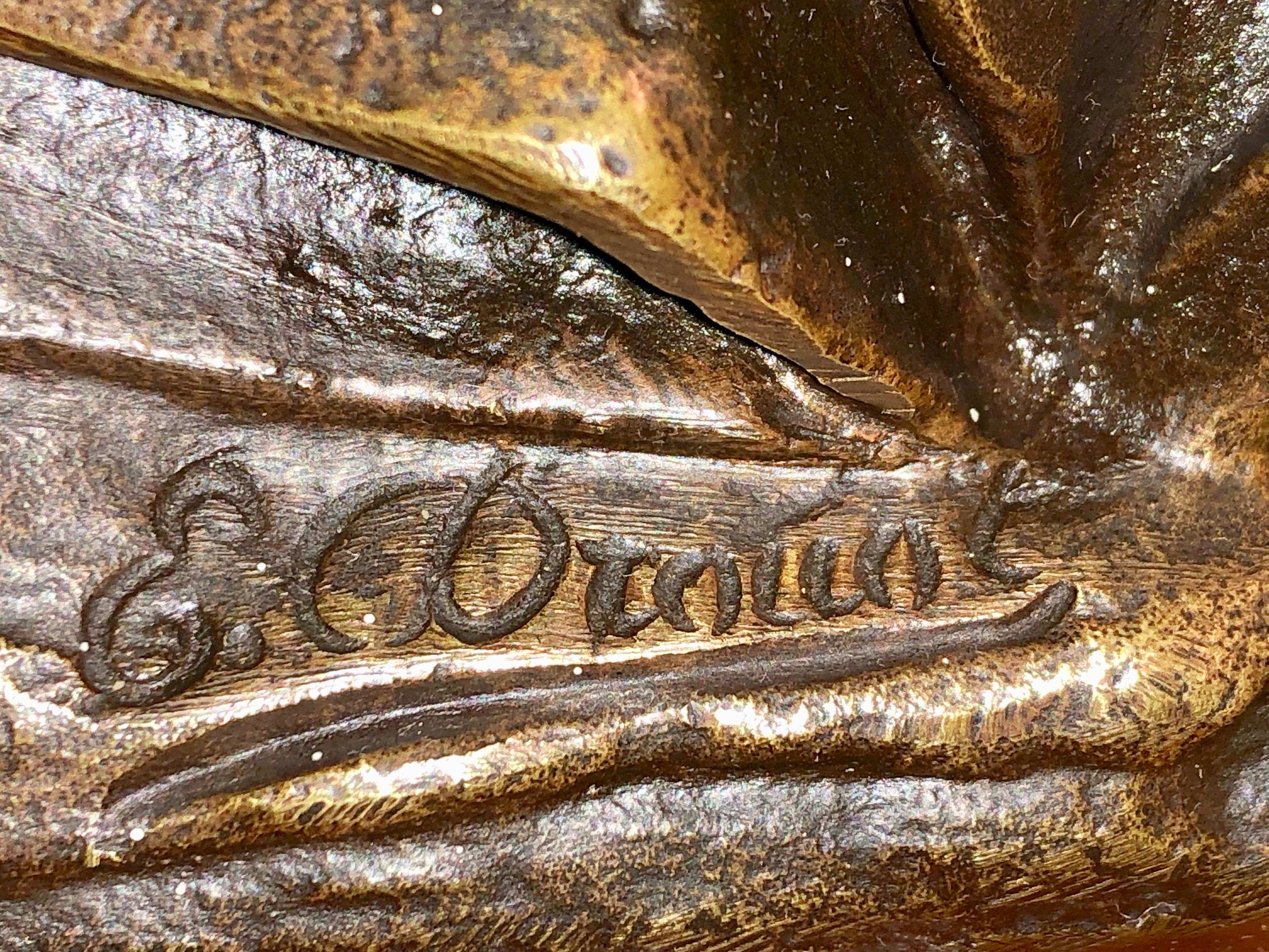 Edouard Drouot Original Bronze American Indian Hunting For Sale 1
