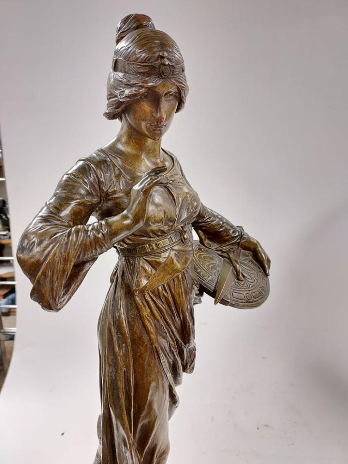 Athena After  Edouard  Drouot  - Gold Figurative Sculpture by Edouard Drouot