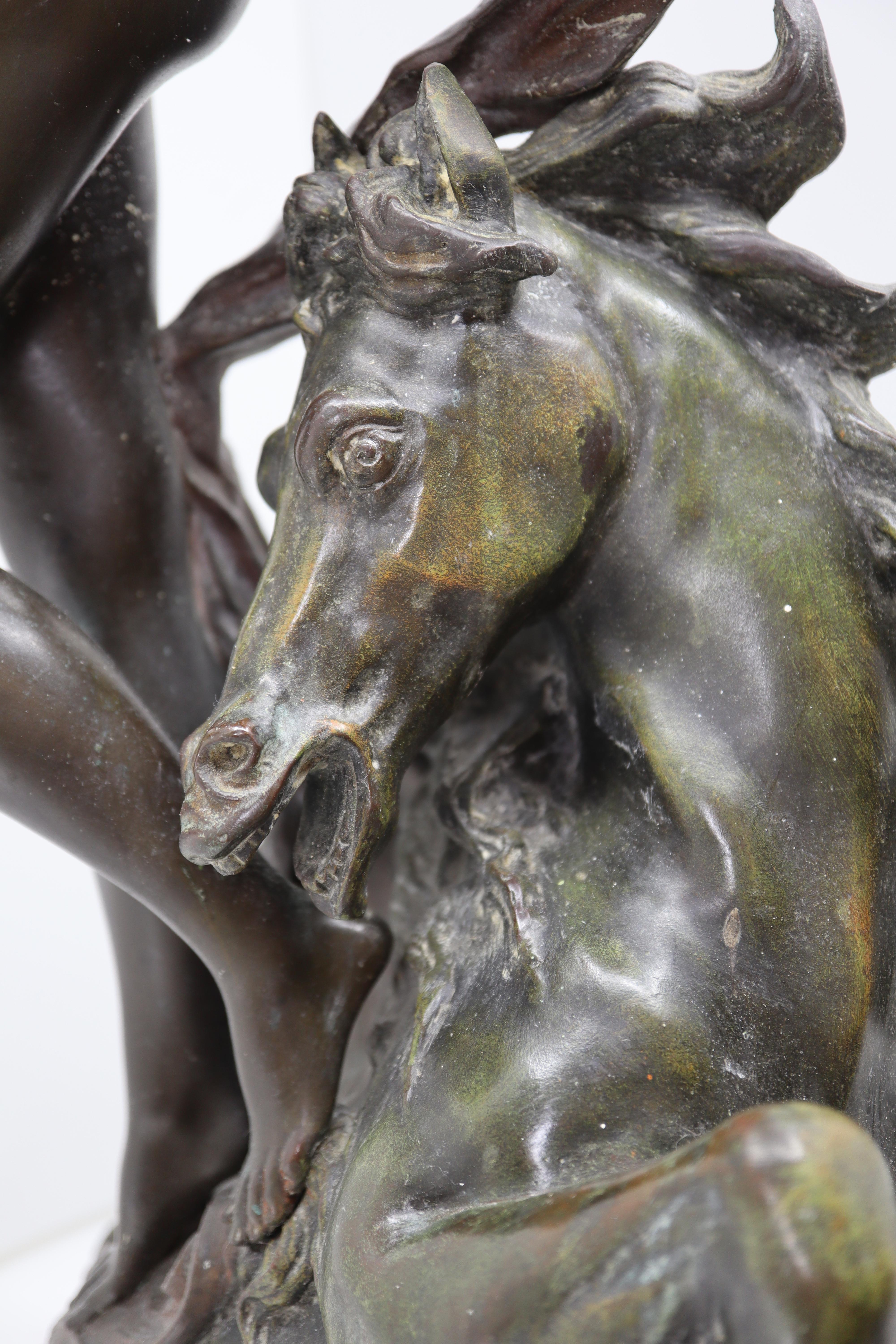 Bronze woman and horse in movement, Édouard Drouot,  19th century, French 8