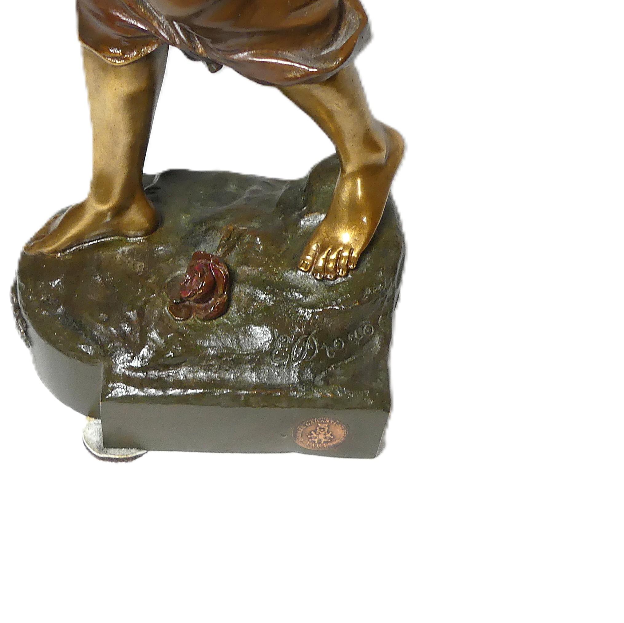 Statuetta femme in bronzo art nouveau Edouard Drouot 