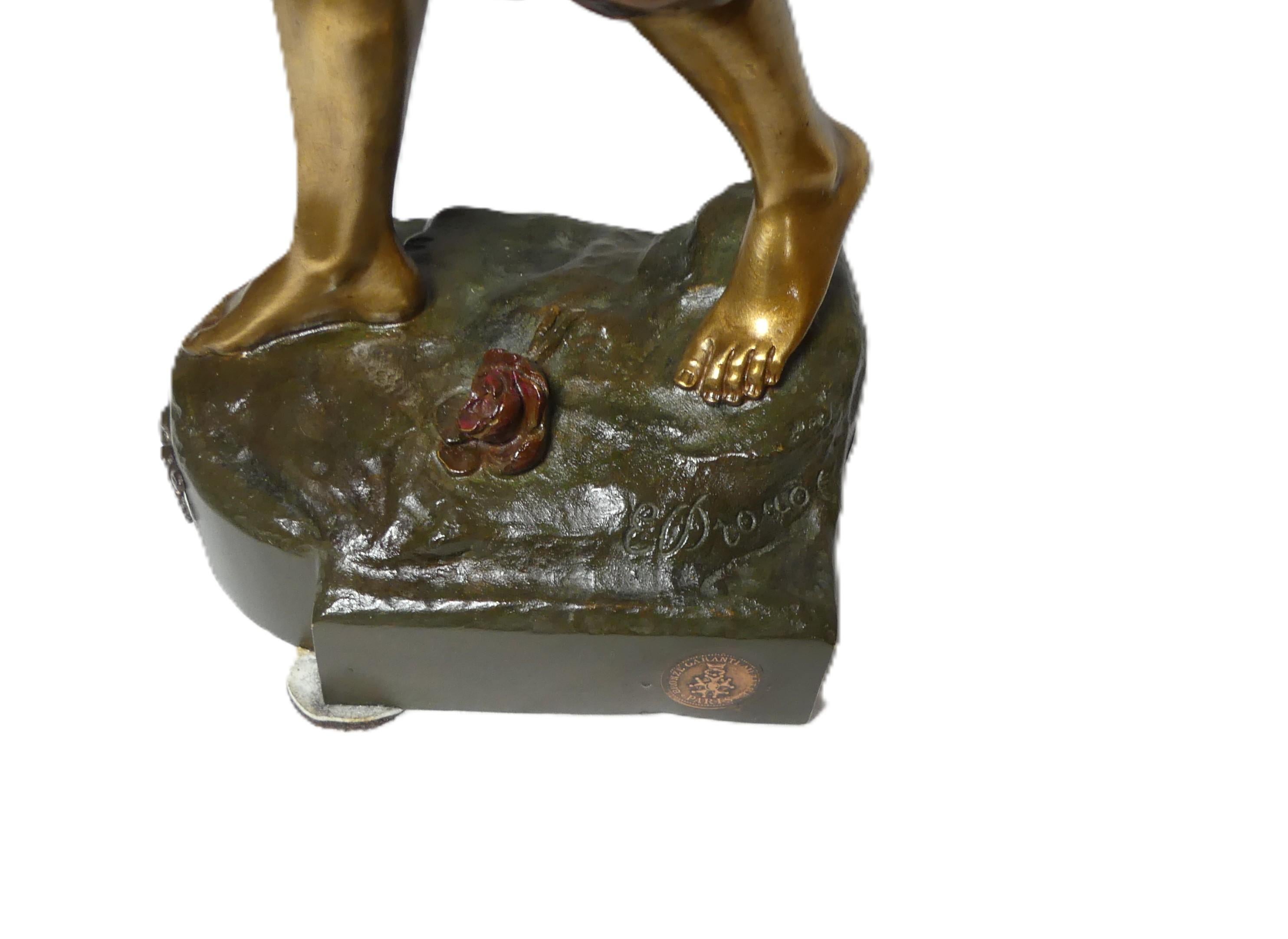 Statuetta femme in bronzo art nouveau Edouard Drouot 