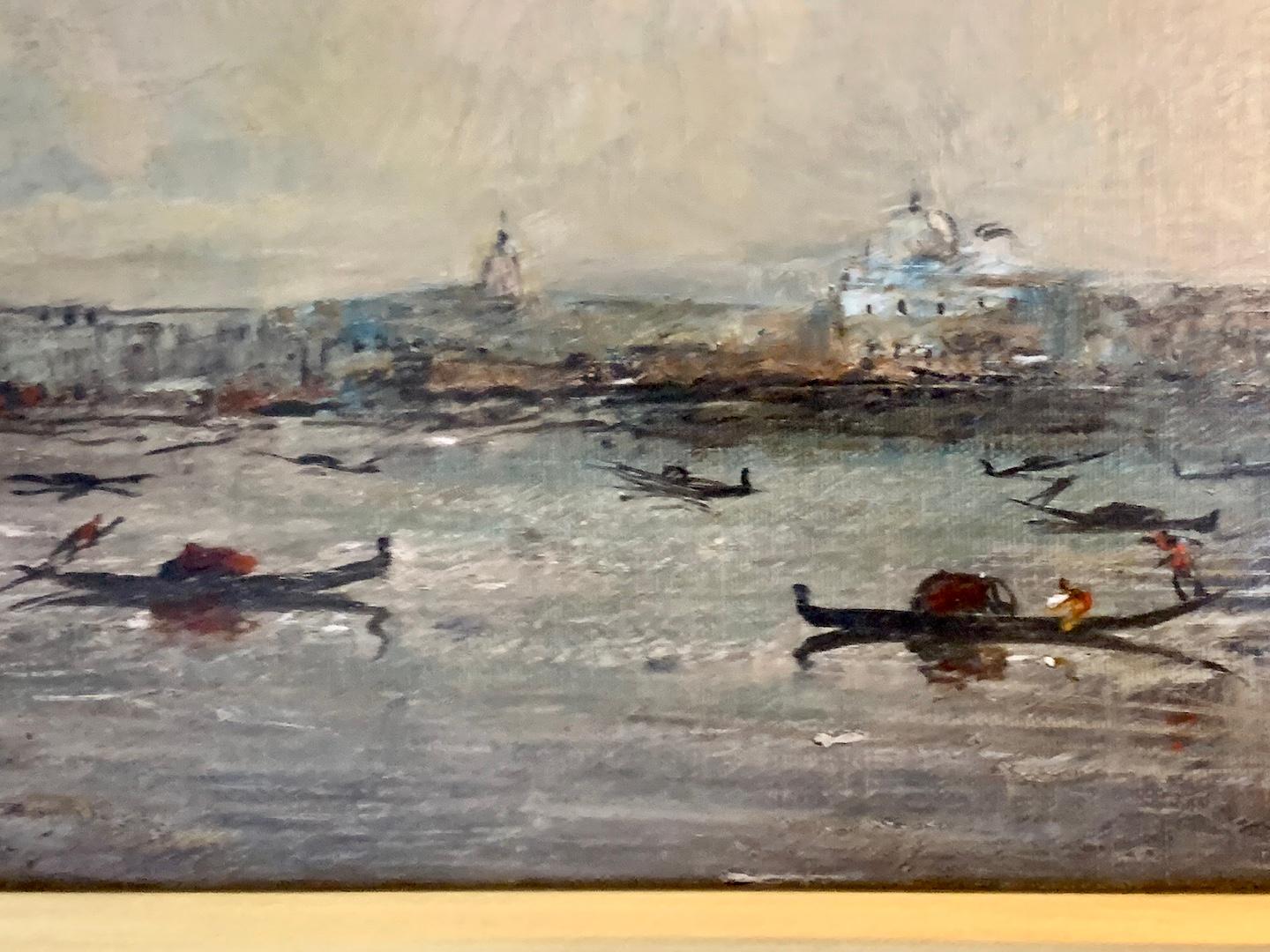 Französische Maler des 19. Jahrhunderts, Öl Ansicht von Venedig aus einem Kanal (Impressionismus), Painting, von Edouard Dufeu