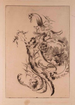 Floating - Original Etching By Edouard Dufeu - Late 19th Century