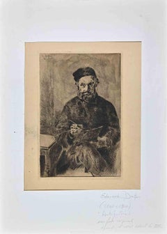 Self-Portrait  - Etching By Edouard Dufeu -1888