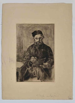 Self-Portrait  - Etching By Edouard Dufeu -1888