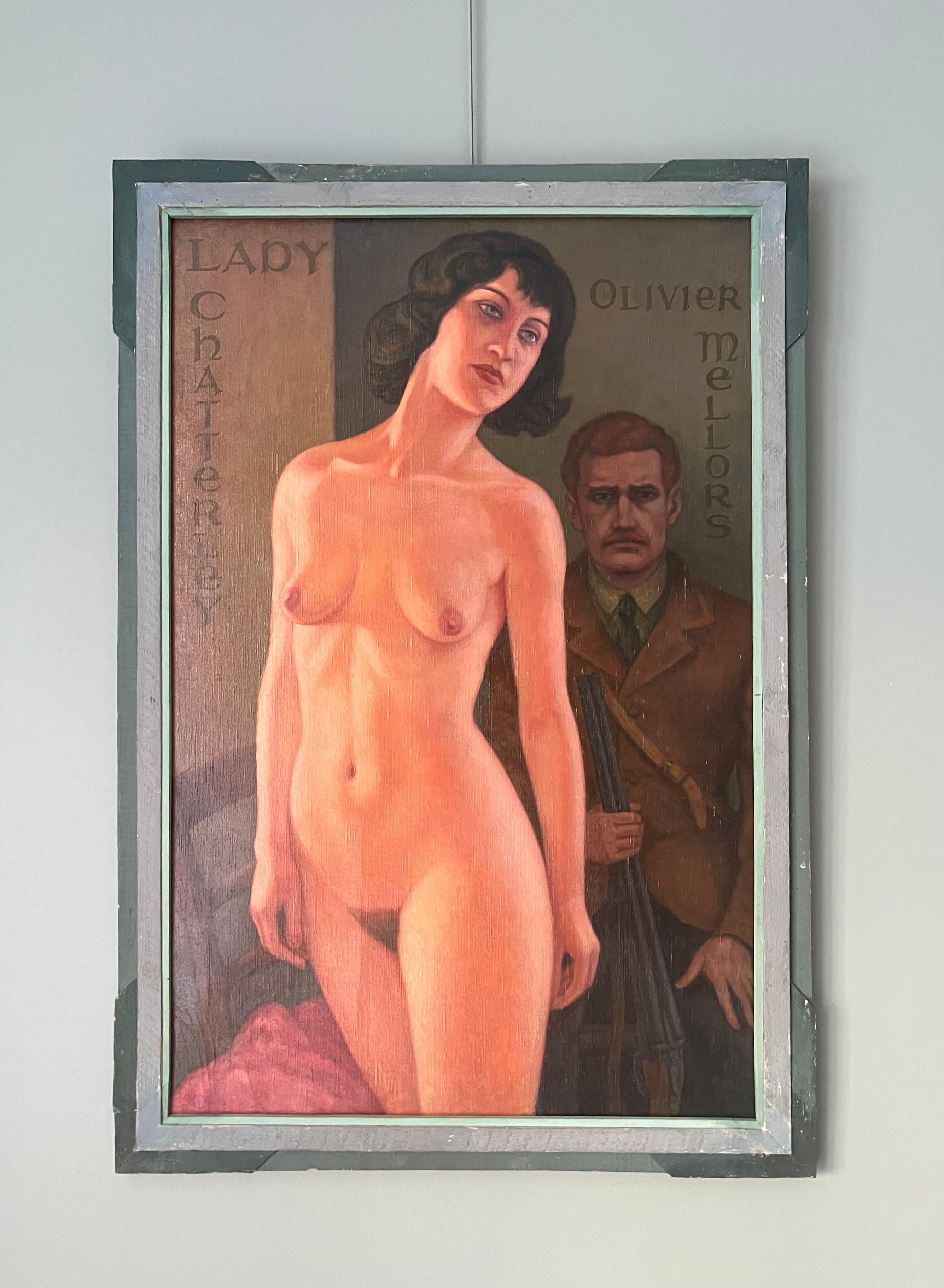 Lady Chatterley (Schwarz), Figurative Painting, von Edouard Dumoulin
