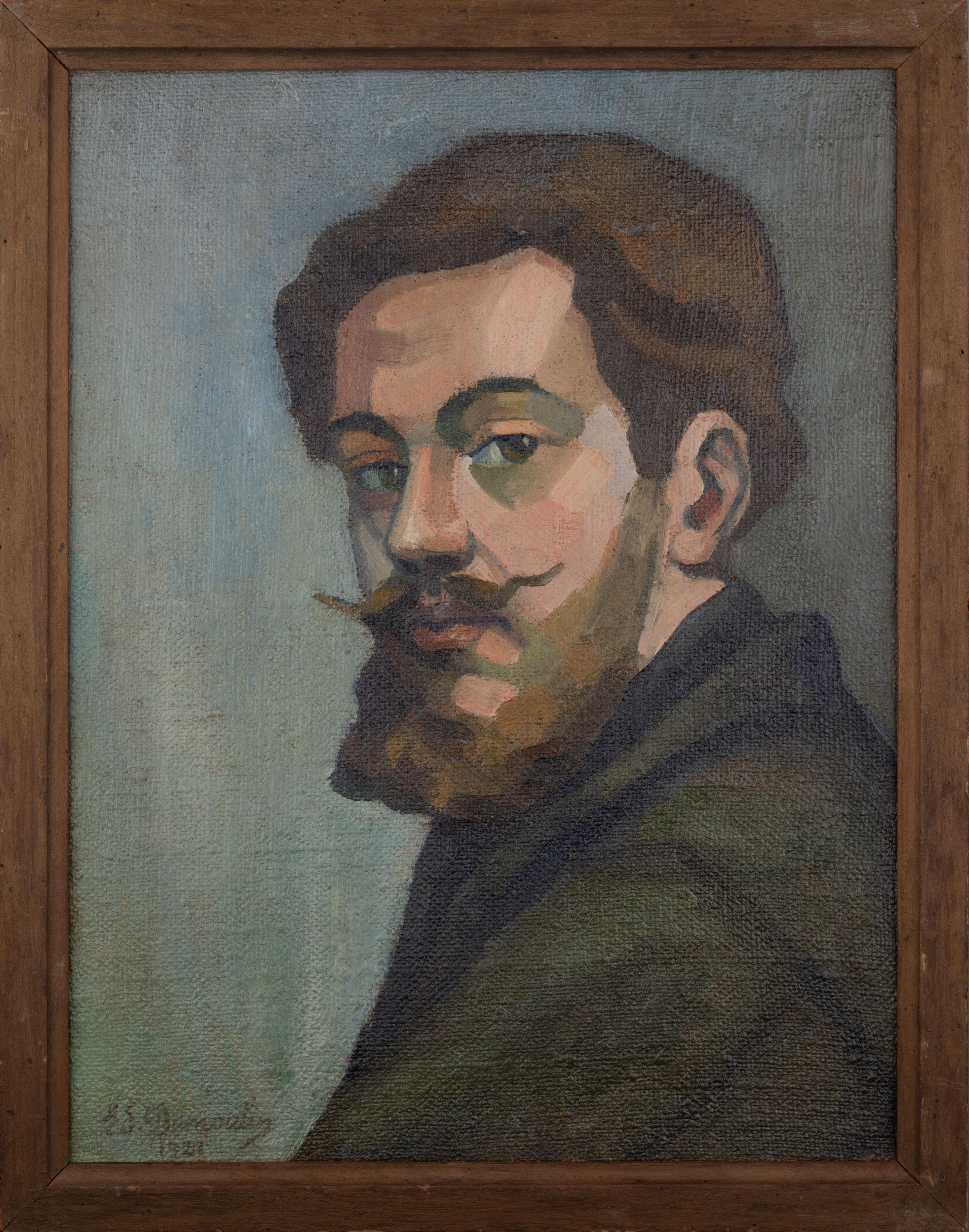Edouard Dumoulin Portrait Painting – Self-Portrait des Künstlers