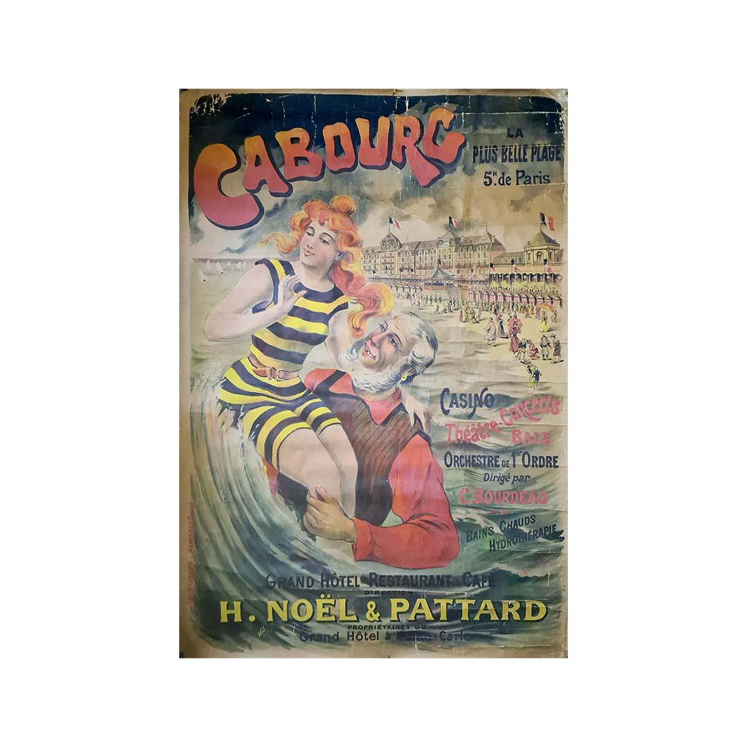 Circa 1890 Cabourg travel poster, created by Édouard Elzingre For Sale 2